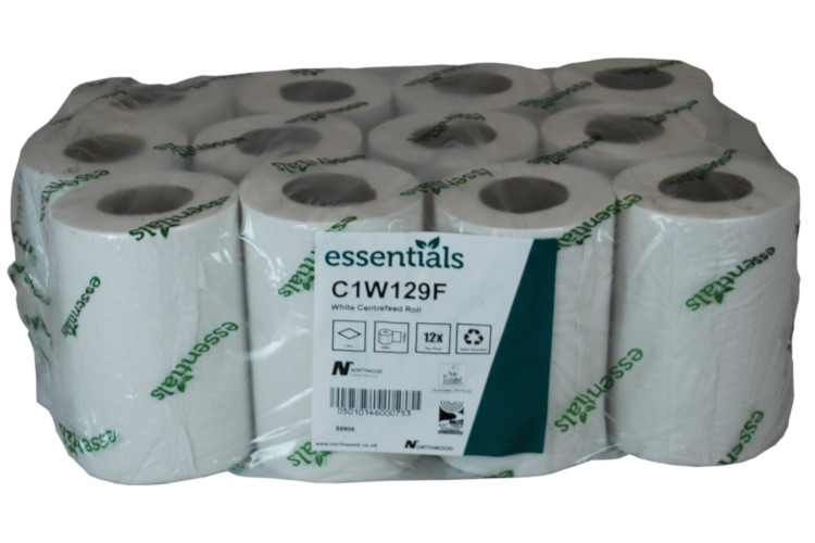 Mini centrefeed roll 1 ply white